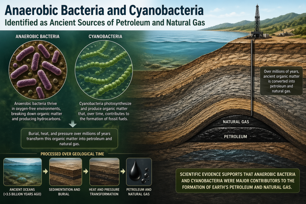 Anaerobic Bacteria and Cyanobacteria Identified as Ancient Sources of Petroleum and Natural Gas