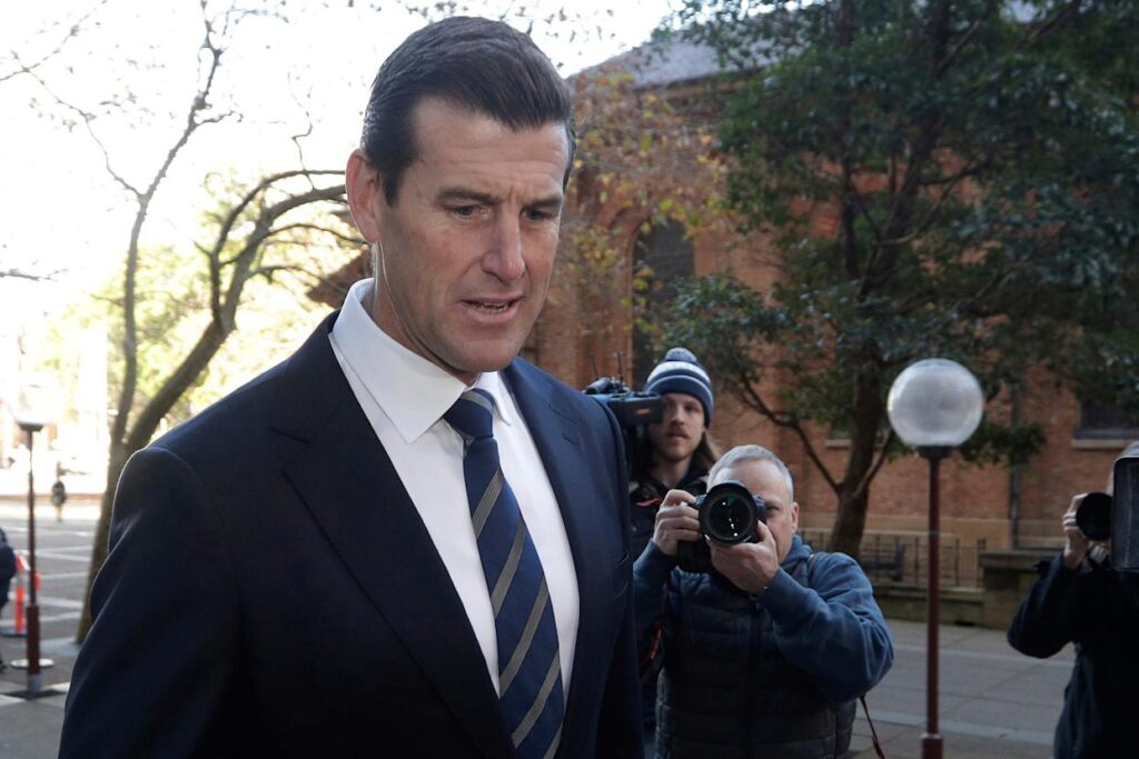 FILE - Ben Roberts-Smith arrives at the Federal Court in Sydney, Australia, on June 9, 2021. (AP Photo/Rick Rycroft, File) (ASSOCIATED PRESS)