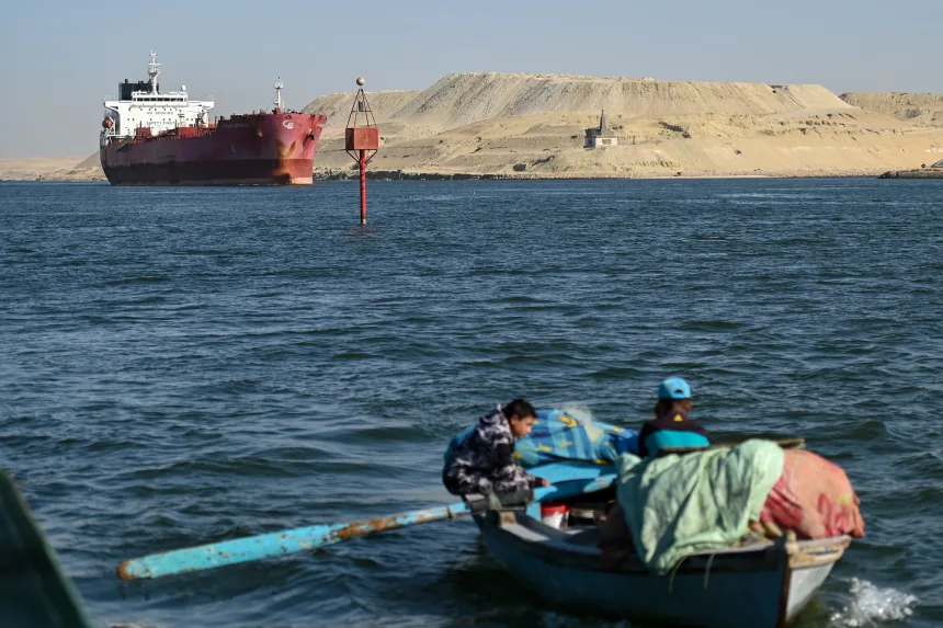 Egypt generates an estimated $700 to $800 million each month through the Suez Canal. FILE PHOTO Sayed Hassan/Getty Images