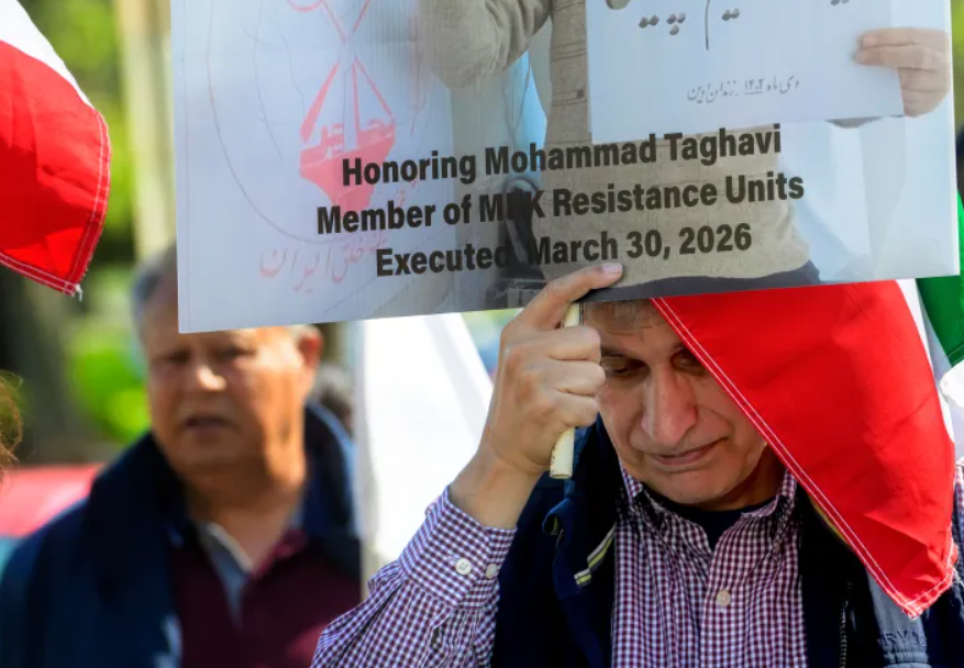 Glenn Torshizi, whose brothers were executed by Iran, protested at the U.S. State Department on March 30, 2026, in Washington D.C. The demonstration highlighted the executions of People's Mojahedin Organization of Iran members in Karaj, Iran. [Rod Lamkey JrAP]